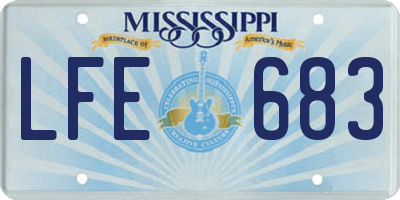 MS license plate LFE683