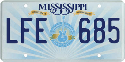 MS license plate LFE685