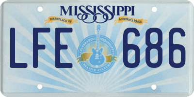 MS license plate LFE686