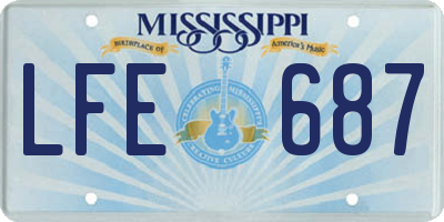 MS license plate LFE687