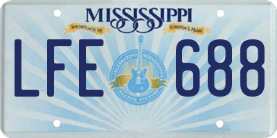 MS license plate LFE688