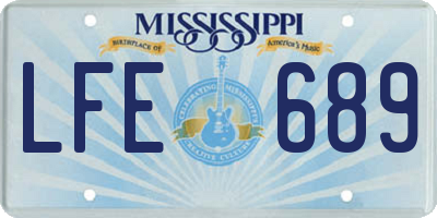 MS license plate LFE689