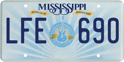 MS license plate LFE690