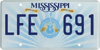 MS license plate LFE691