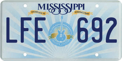 MS license plate LFE692