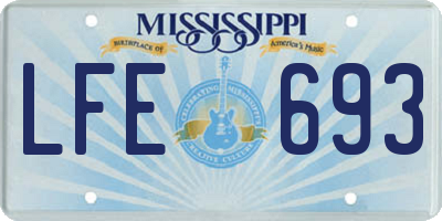 MS license plate LFE693