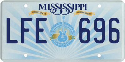 MS license plate LFE696