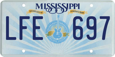 MS license plate LFE697