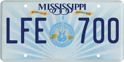 MS license plate LFE700