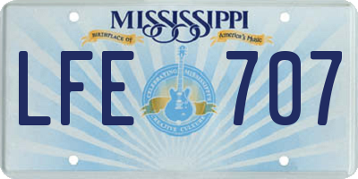 MS license plate LFE707