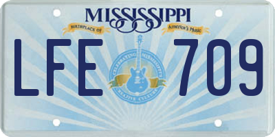 MS license plate LFE709