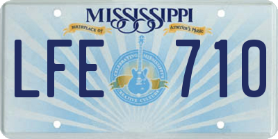 MS license plate LFE710