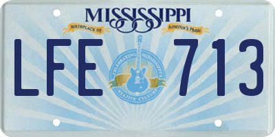 MS license plate LFE713