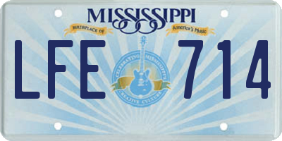 MS license plate LFE714