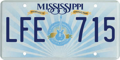 MS license plate LFE715