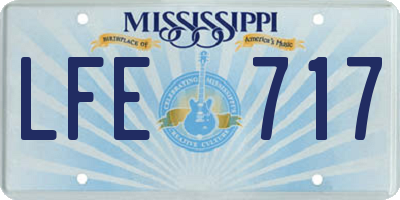 MS license plate LFE717