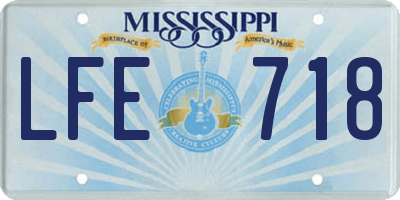 MS license plate LFE718