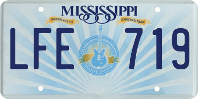 MS license plate LFE719