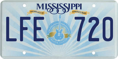 MS license plate LFE720