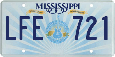 MS license plate LFE721