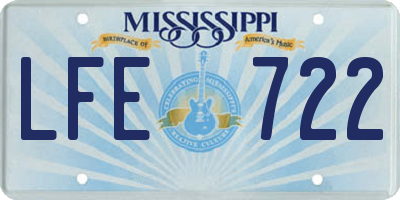 MS license plate LFE722