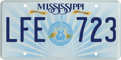 MS license plate LFE723