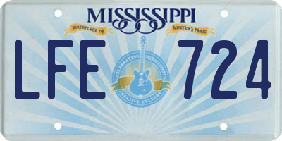 MS license plate LFE724