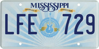 MS license plate LFE729