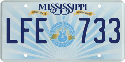 MS license plate LFE733