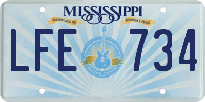 MS license plate LFE734