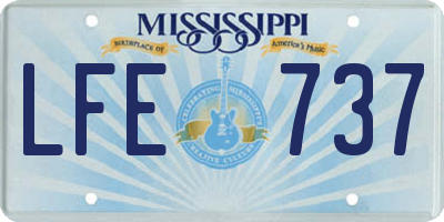 MS license plate LFE737