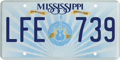 MS license plate LFE739