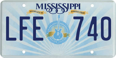 MS license plate LFE740