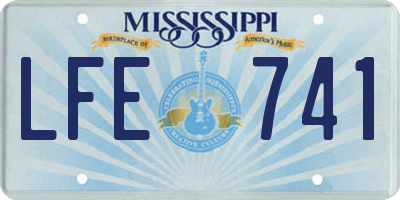MS license plate LFE741