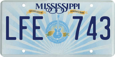 MS license plate LFE743