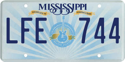MS license plate LFE744