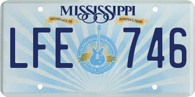 MS license plate LFE746