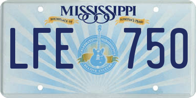 MS license plate LFE750