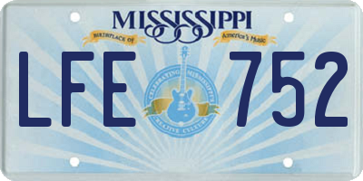 MS license plate LFE752