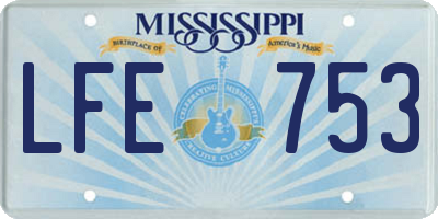 MS license plate LFE753