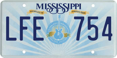 MS license plate LFE754