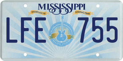 MS license plate LFE755