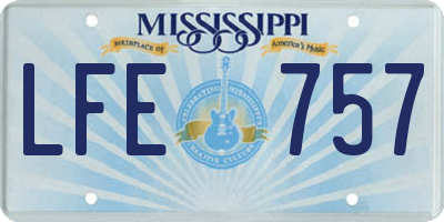 MS license plate LFE757