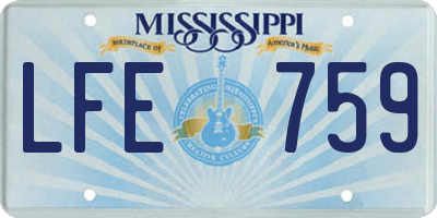 MS license plate LFE759
