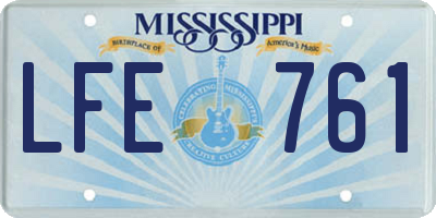 MS license plate LFE761