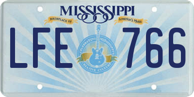 MS license plate LFE766