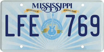 MS license plate LFE769