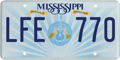MS license plate LFE770