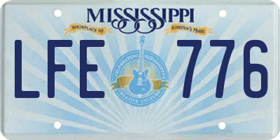 MS license plate LFE776