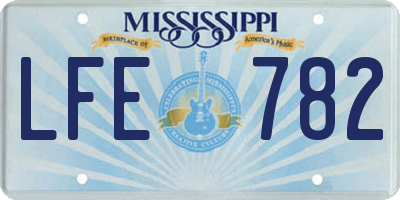 MS license plate LFE782